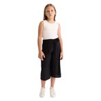 DeFacto Kız Çocuk Culotte Geniş Paça Viskon Kapri Pantolon, 7-8 Yaş, E801GY106730, Siyah, Kız çocuk