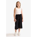 DeFacto Kız Çocuk Culotte Geniş Paça Viskon Kapri T3877A625SMBK27 Siyah