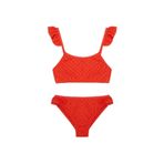 DeFacto Kız Çocuk Desenli Bikini Takımı, 11-12 Yaş, E5126A825HS, Turuncu-OG588, Kız Çocuklar