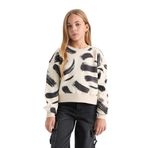 DeFacto Kız Çocuk Desenli Bisiklet Yaka Kalın Sweatshirt Kumaşı Sweatshirt Bej 9/10 Yaş