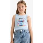 DeFacto Kız Çocuk Disney Lilo & Stitch Bisiklet Yaka Atlet E6553A825HS - Mavi-BE773 - 5 - 6 Yaş