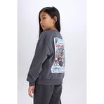 DeFacto Kız Çocuk Disney Mickey Mouse &Friends Oversize Geniş Kalıp Kapüşonlu Sırt Baskılı Sweatshirt D4378A824WN - 7 - 8 Yaş - Antrasit-AR148