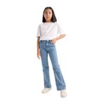 DeFacto Kız Çocuk Flare Fit İspanyol Paça Jean Pantolon Mavi 5/6 Yaş