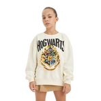 DeFacto Kız Çocuk Harry Potter Oversize Fit Bisiklet Yaka Sweatshirt Ekru 5/6 Yaş