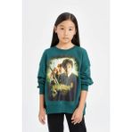 DeFacto Kız Çocuk Harry Potter Oversize Geniş Kalıp Bisiklet Yaka Sweatshirt D3860A824AU