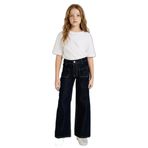 DeFacto Kız Çocuk Jean Pantolon Wide Leg Geniş Paça, 11-12 Yaş, G6966A826SP, Mavi-NM34, Kız çocuk