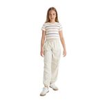 DEFACTO Kız Çocuk Jogger Pantolon, Stone, 8-9 Yaş