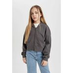 DeFacto Kız Çocuk Kapüşonlu Fermuarlı Sweatshirt B9553A824SP - Gri-GR311 - 7 - 8 Yaş