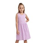 DeFacto Kız Çocuk Kız Çocuk Desenli Pamuklu Elbise, Lila, 10/11 Y