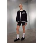 DeFacto Kız Çocuk Kolej Yaka Kalın Kumaş İçi Yumuşak Tüylü Bomber Hırka Siyah 5/6 Yaş