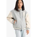 DeFacto Kız Çocuk Kolej Yaka Sırt Baskılı Bomber Mont E7027A825AU - Gri-GR379 - 13 - 14 Yaş