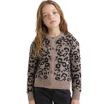 DeFacto Kız Çocuk Leopar Desenli Hırka, 9-10 Yaş, G3065A825AU, Bej-BG321, Kız Çocuklar
