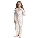 DeFacto Kız Çocuk Miffy Desenli Pamuk Pijama Takımı, 8-9 Yaş, H0107A826SP, Ekru-ER134, Kız Çocuklar