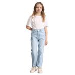 DeFacto Kız Çocuk Mom Fit Geniş Paça Jean Pantolon, 9-10 Yaş, G0255A826SM, Mavi-NM39, Kız çocuk