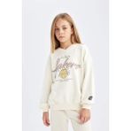 DeFacto Kız Çocuk NBA Los Angeles Lakers Oversize Geniş Kalıp Bisiklet Yaka Sweatshirt C9506A824AU