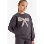 DeFacto Kız Çocuk Overshirt Fit Baskılı İçi Yumuşak Tüylü Sweatshirt G6269A825WN