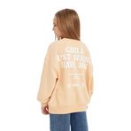 DeFacto Kız Çocuk Oversize Fit Geniş Kalıp Bisiklet Yaka Sırt Baskılı Sweatshirt Turuncu 5/6 Yaş