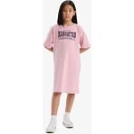 DeFacto Kız Çocuk Oversize Geniş Kalıp Bisiklet Yaka Baskılı Kısa Kollu Yazlık Elbise E5805A825HS - Pembe-PN86 - 5 - 6 Yaş