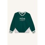 DeFacto Kız Çocuk Oversize Geniş Kalıp V Yaka Baskılı Okul Sweatshirt F7583A825AU