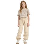 DeFacto Kız Çocuk Paraşüt Jogger Paça Pantolon, 8-9 Yaş, E0160A8-Peak, Bej, Kız Çocuklar