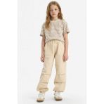 DeFacto Kız Çocuk Paraşüt Jogger Paça Pantolon E0160A825SM - 8 - 9 Yaş - Bej-BG286