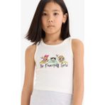DeFacto Kız Çocuk PowerPuff Girls Bisiklet Yaka Atlet E6520A825HS - Ekru-ER99 - 11 - 12 Yaş