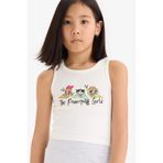 DeFacto Kız Çocuk PowerPuff Girls Bisiklet Yaka Atlet E6520A825HS - Ekru-ER99 - 8 - 9 Yaş