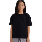 DeFacto Kız Çocuk Relax Fit Bisiklet Yaka Basic Kısa Kollu Tişört, 7-8 Yaş, D9099A825SM, Siyah-BK814, Kız Çocuklar