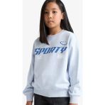 DeFacto Kız Çocuk Relax Fit Bisiklet Yaka Baskılı Sweatshirt E6760A825AU - Mavi-BE216 - 8 - 9 Yaş