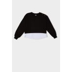 DeFacto Kız Çocuk Relax Fit Bisiklet Yaka Etek Ucu Detaylı Sweatshirt D0703A824AU
