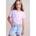 DeFacto Kız Çocuk Relax Fit Bisiklet Yaka Kısa Kollu Tişört C9775A824HS - Mor-PR139 - 7 - 8 Yaş
