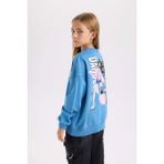DeFacto Kız Çocuk Relax Fit Bisiklet Yaka Sırt Baskılı Sweatshirt D6496A8NS