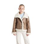 DEFACTO Kız Çocuk Slim Fit Ceket, Kahverengi, 9+10