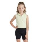 DeFacto Kız Çocuk Slim Fit Polo Yaka Fermuarlı Kolsuz Tişört, 9-10 Yaş, D3555A824SM, Yeşil-GN1158, Kız çocuk