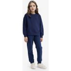 DeFacto Kız Çocuk Standart Fit Basic Düz Beli Lastikli Okul Jogger Eşofman Altı Y1226A625AU - Lacivert-NV241 - 5 - 6 Yaş