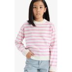 DeFacto Kız Çocuk Standart Fit Bisiklet Yaka Çizgili Triko Kazak C6903A825AU - Pembe-PN444 - 13 - 14 Yaş