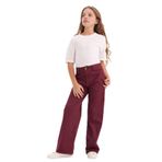 DeFacto Kız Çocuk Straight Fit Gabardin Pantolon Bordo, 13-14 Yaş, G4227A825WN, Bordo-BR415, Kız çocuk