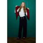 DeFacto Kız Çocuk Straight Wide Geniş Bol Paça Pantolon F2432A825AU - Dropsuz - Navy - 9 - 10 Yaş