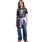DeFacto Kız Çocuk Straight Wide Geniş Paça Jean Pantolon, 7-8 Yaş, G4654A826SM, Mavi-NM28, Kız çocuk