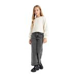 DEFACTO Kız Çocuk Sweatshirt, Bisiklet Yaka, Uzun Kol, Ekru, 9+10
