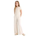 DEFACTO Kız Çocuk Wide Leg Eşofman Altı, Ekru, 9+10