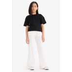 DeFacto Kız Çocuk Wide Leg Geniş Paça Pantolon Ekru, 9-10 Yaş, E1836A825SM, Ekru-ER85, Kız çocuk