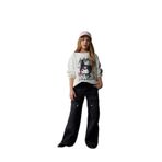 DEFACTO Kız Çocuk Wide Leg Jean Pantolon, Anthra, 11-12 Yaş
