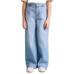 DeFacto Kız Çocuk Wide Leg Jean Pantolon Mavi, 9-10 Yaş, G0304A826SM, Mavi-NM28, Kız çocuk