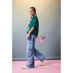 DeFacto Kız Çocuk Wide Leg Kargo Geniş Paça Jean Pantolon E5878A825AU - Mavi-NM39 - 7 - 8 Yaş
