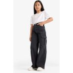 DeFacto Kız Çocuk Wide Leg Kargo Geniş Paça Jean Pantolon E7323A825AU - Antrasit-NM36 - 13 - 14 Yaş
