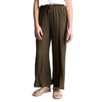 DeFacto Kız Çocuk Wide Leg Krinkıl Pantolon Haki, 13-14 Yaş, H7165A826SP, Haki-KH260, Kız çocuk