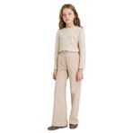 DeFacto Kız Çocuk Wide Leg Pantolon Bej, 11-12 Yaş, G0338A826SP, Bej-BG187, Kız çocuk