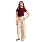 DeFacto Kız Çocuk Wide Leg Pantolon Bej, 9-10 Yaş, G7047A826SM, Bej-BG359, Kız Çocuklar
