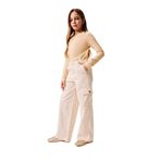 DEFACTO Kız Çocuk Wide Leg Pantolon, Ecru, 9+10